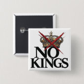 NO KINGS T-shirt Vierkante Button 5,1 Cm (Voorkant /achterkant)
