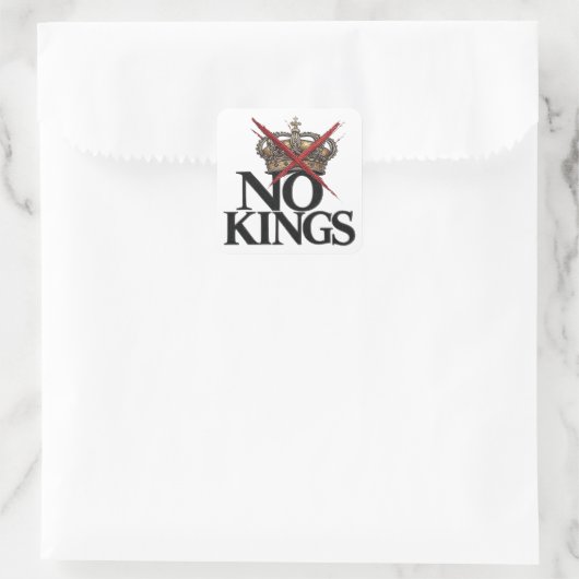 NO KINGS T-shirt Vierkante Sticker (Tas)