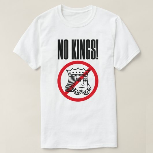 NO KINGS - Trump-protest - T-shirt (Design voorkant)
