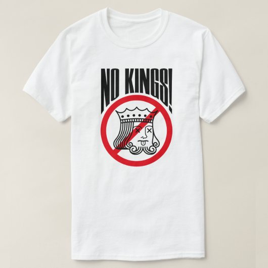 NO KINGS - Trump-protest - T-shirt (Design voorkant)