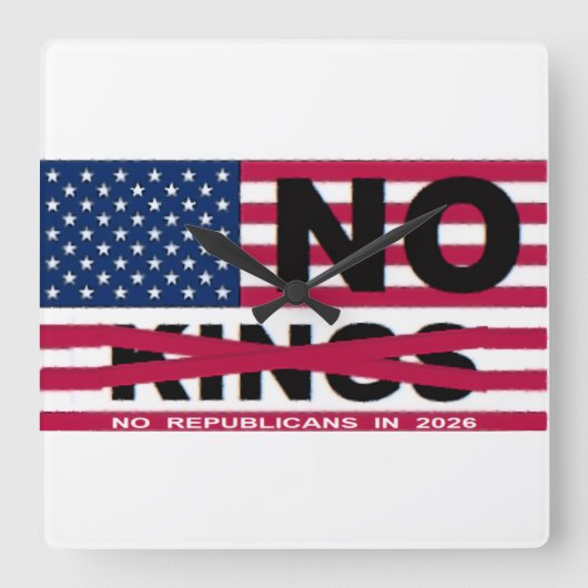 NO KINGS VIERKANTE KLOK (Voorkant)