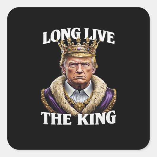 No Kings Vintage Long The King Vierkante Sticker (Voorkant)