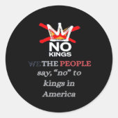 No Kings We the People Freedom Classic Style Ronde Sticker (Voorkant)