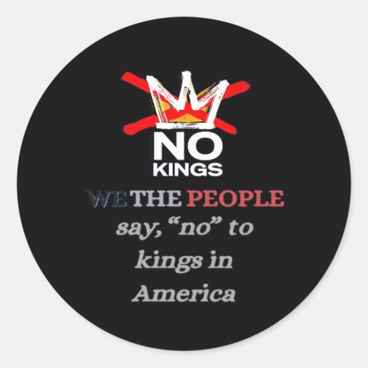 No Kings We the People Freedom Classic Style Ronde Sticker (Voorkant)