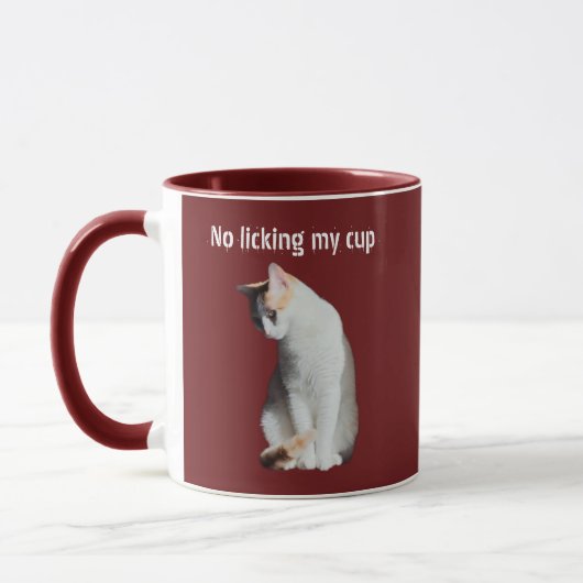 No Licking My Cup Funny Cat Mug Mok (Links)