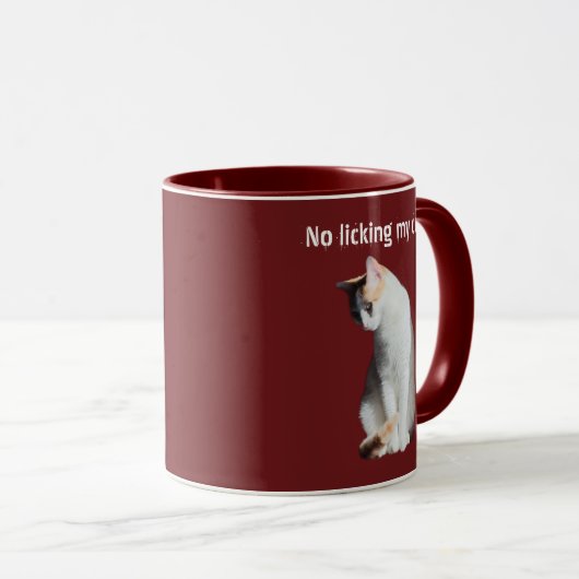 No Licking My Cup Funny Cat Mug Mok (Voorkant rechts)