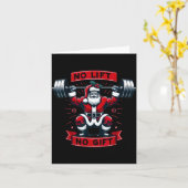 No Lift No Gift Christmas Santa Gym Squat Weightli Kaart (Gele Bloem)
