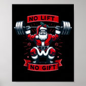 No Lift No Gift Christmas Santa Gym Squat Weightli Poster (Voorkant)