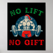 No Lift No Gift Funny Workout Santa Christmas Gym  Poster (Voorkant)