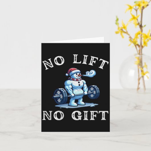No Lift No Gift Funny Workout Snowman Christmas Gy Kaart (Gele Bloem)