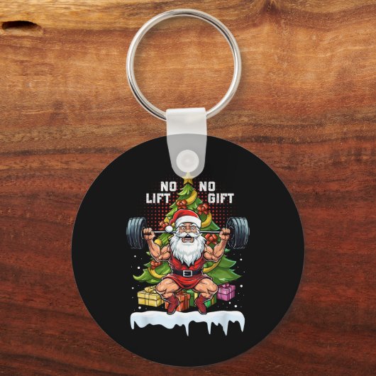 No Lift No Gift Santa Claus Christmas Gym Bodybuil Sleutelhanger (Voorkant)