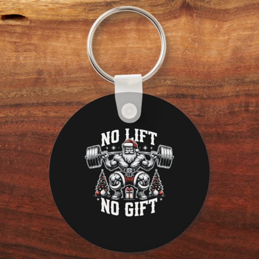 No Lift No Gift Santa Claus Christmas Gym Bodybuil Sleutelhanger (Voorkant)