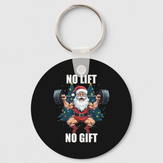No Lift No Gift Santa Claus Christmas Gym Bodybuil Sleutelhanger (Voorkant)