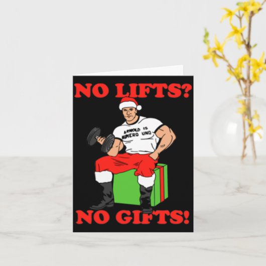 No Lifts No Arnold Schwarzenegger Christma Kaart (Gele Bloem)