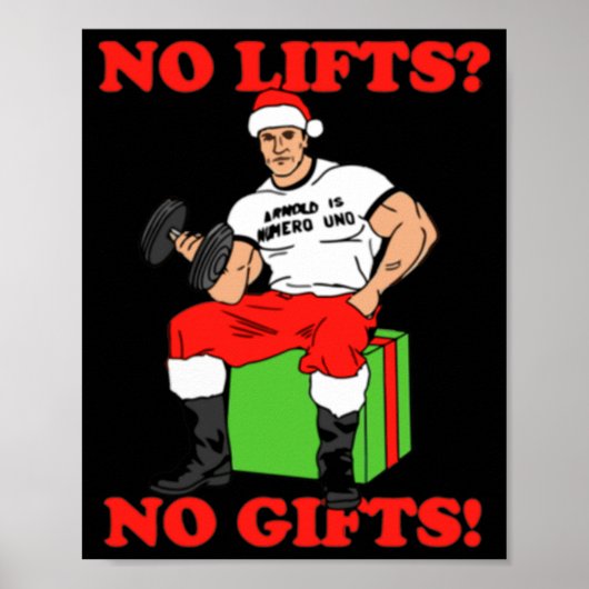 No Lifts No Arnold Schwarzenegger Christma  Poster (Voorkant)