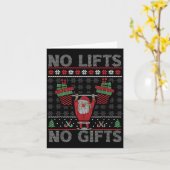 No Lifts No Christmas Gym Ugly Santa  Kaart (Gele Bloem)