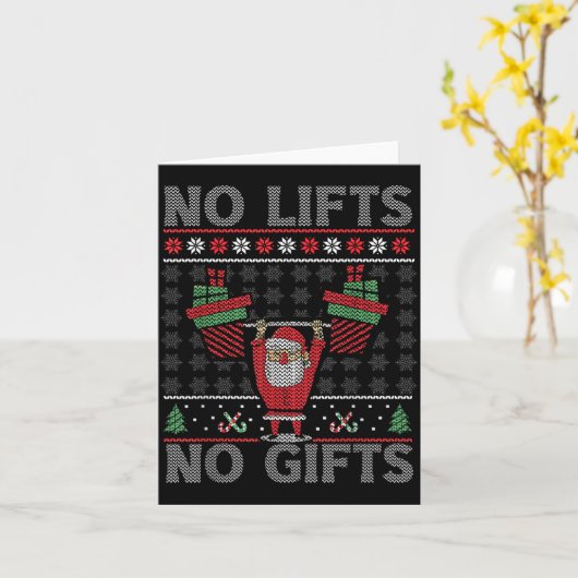 No Lifts No Christmas Gym Ugly Santa  Kaart (Gele Bloem)