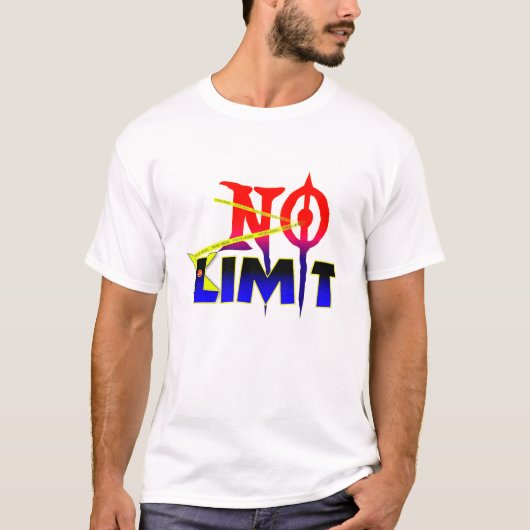 No Limit, Motiverende Typografie T-Shirt (Voorkant)