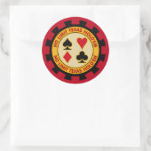 No Limit Texas Hold'em Poker Chip Ronde Sticker (Tas)