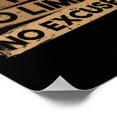 No Limits Angst Excuses Black History Month Mannen Poster (Hoek)