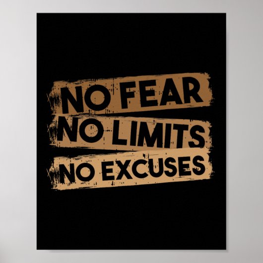 No Limits Angst Excuses Black History Month Mannen Poster (Voorkant)