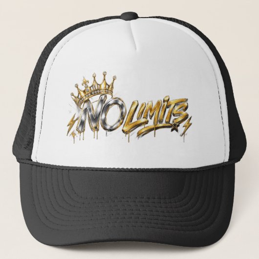 No Limits Gouden Kroon Luxe Design Trucker Pet (Voorkant)