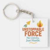 No Limits, Just Hustle | Motivational Acrylic Keyc Sleutelhanger (voorkant)