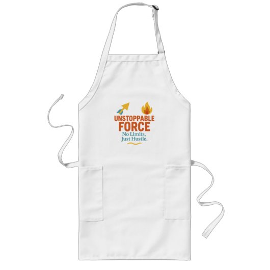 No Limits, Just Hustle | Motivational Long Apron Lang Schort (Voorkant)