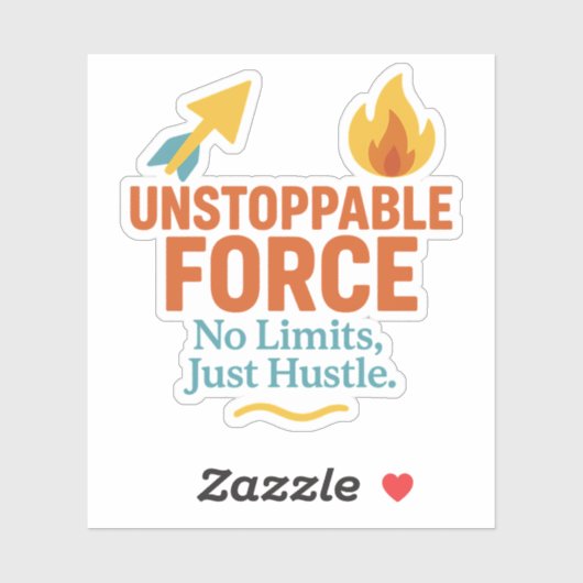 No Limits, Just Hustle Motivational Vinyl Sticker (Vel)