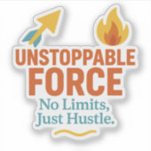 No Limits, Just Hustle Motivational Vinyl Sticker (Voorkant)