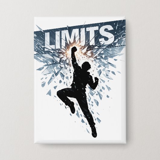 No Limits Motivation Design  Button (Voorkant)
