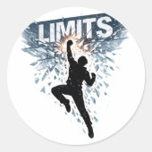 No Limits Motivation Design  Ronde Sticker (Voorkant)