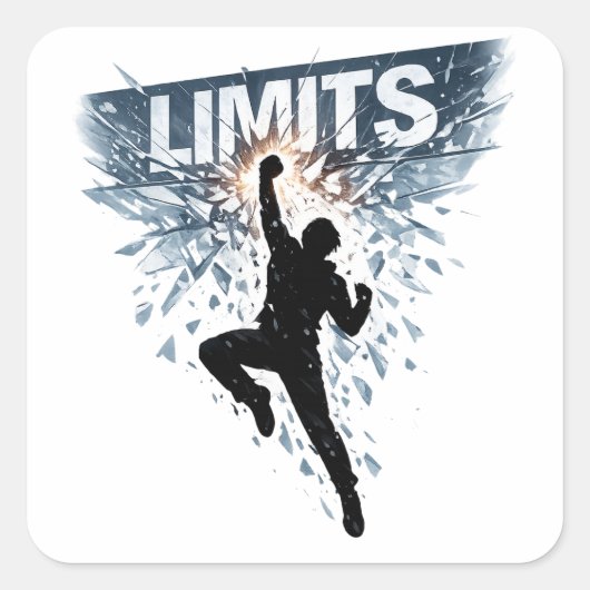 No Limits Motivation Design  Vierkante Sticker (Voorkant)