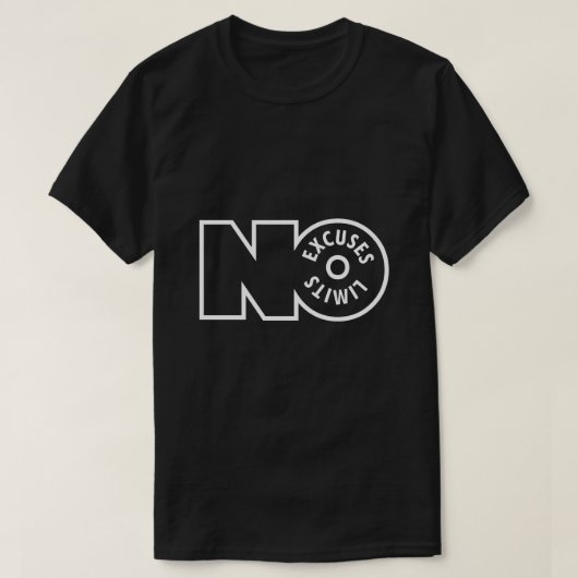 No Limits No Excuses Unisex T-Shirt – Typography (Design voorkant)