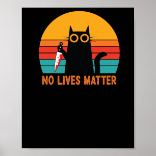 No Lives beroemd gemaakt door Halloween Cat Sticke Poster