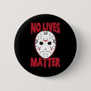No Lives Horror Mask Halloween Kostuum Fun Ronde Button 5,7 Cm