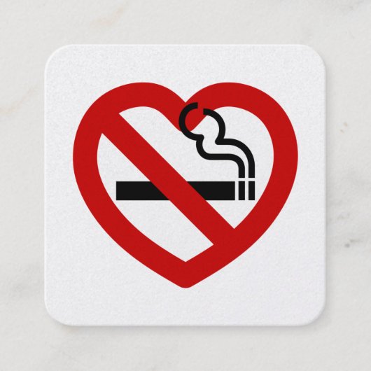 No Love For Smoking Sign Vierkante Visitekaartje (Voorkant)