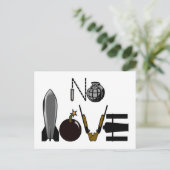 No Love War Weaponry Briefkaart (Staand voorkant)