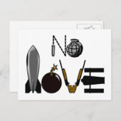 No Love War Weaponry Briefkaart (Voorkant / Achterkant)
