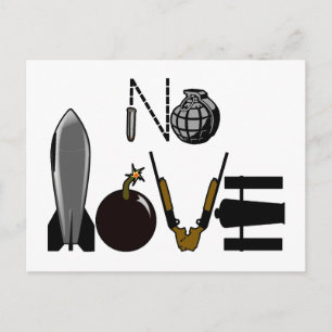 No Love War Weaponry Briefkaart