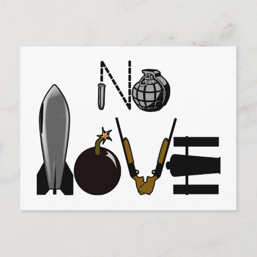 No Love War Weaponry Briefkaart (Voorkant)
