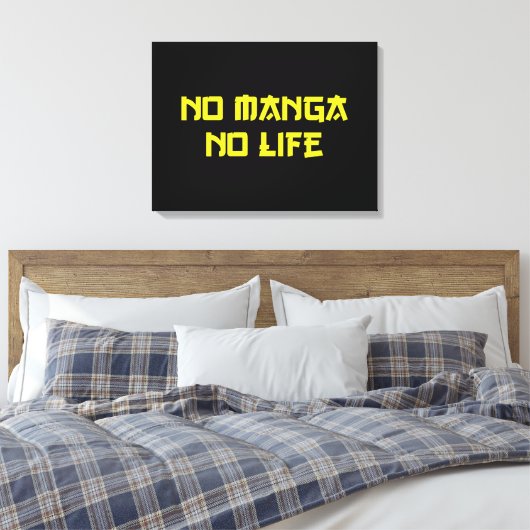 NO MANGA NO LIFE CANVAS AFDRUK (Insitu (Slaapkamer))