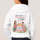 "No Manual, Just Mother" Schattige Doodle T-shirt (Achterkant)