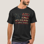 No Mask No Vax No Fear No Apologies T-shirt (Voorkant)