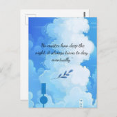 "No Matter How Deep the Night" – Inspirational Ani Briefkaart (Voorkant / Achterkant)