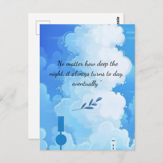 "No Matter How Deep the Night" – Inspirational Ani Briefkaart (Voorkant / Achterkant)
