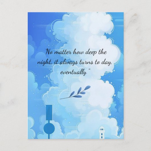 "No Matter How Deep the Night" – Inspirational Ani Briefkaart (Voorkant)