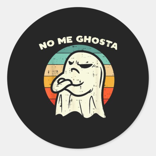 No Me Ghosta Funny Ghost Mexican Halloween Men Wom Ronde Sticker (Voorkant)