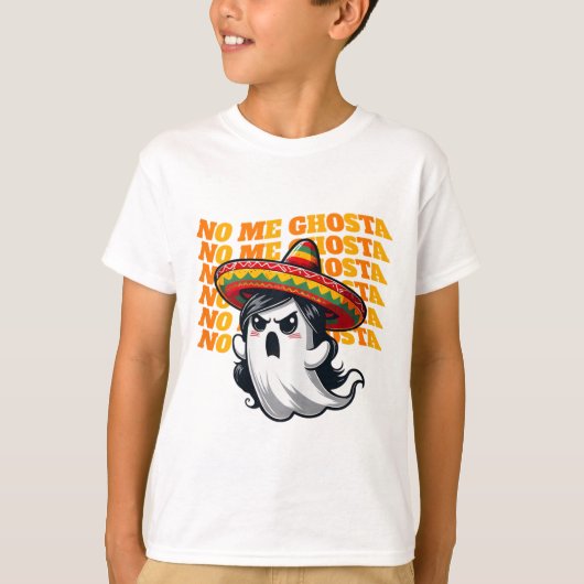 No Me Ghosta Funny Mexicaanse Halloween Ghost Vrou T-shirt (Voorkant)