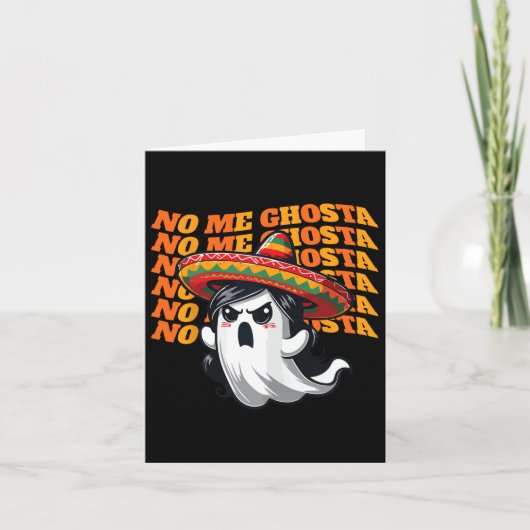 No Me Ghosta Grappige Mexicaanse Halloween Ghost V Kaart (Voorkant)